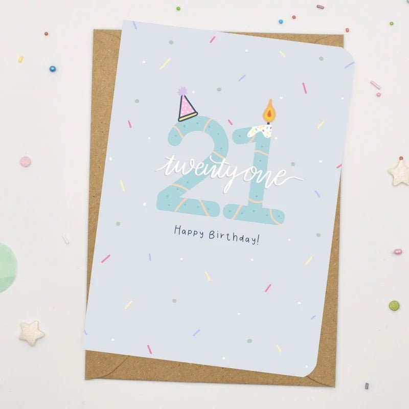 21st Birthday Card - Scribble & Print Co - Just Makers Rachel of Scribble & Print Co