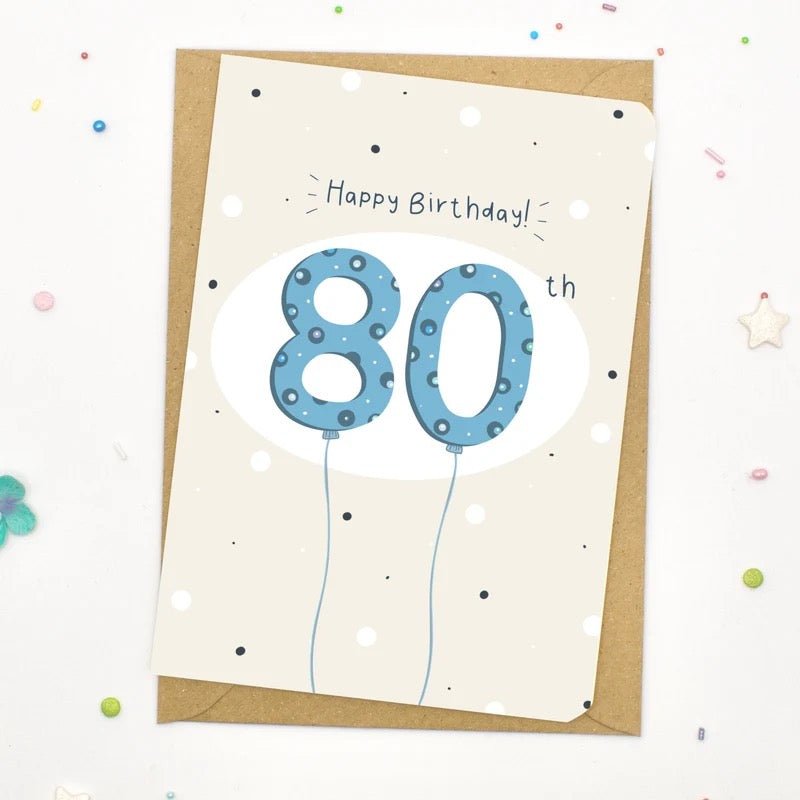 80th Birthday Card - Scribble & Print Co - Just Makers Rachel of Scribble & Print Co