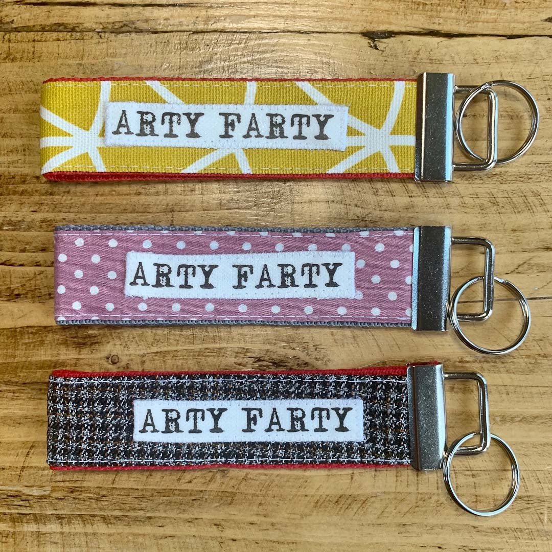 ARTY FARTY Key Ring - Touchy Feely Textiles - Just Makers Touchy Feely Textiles