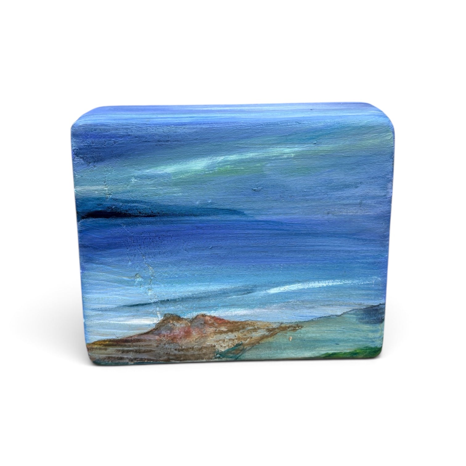 A Seaside Day Painted Wooden Block - Annie Bousfield_Just Makers