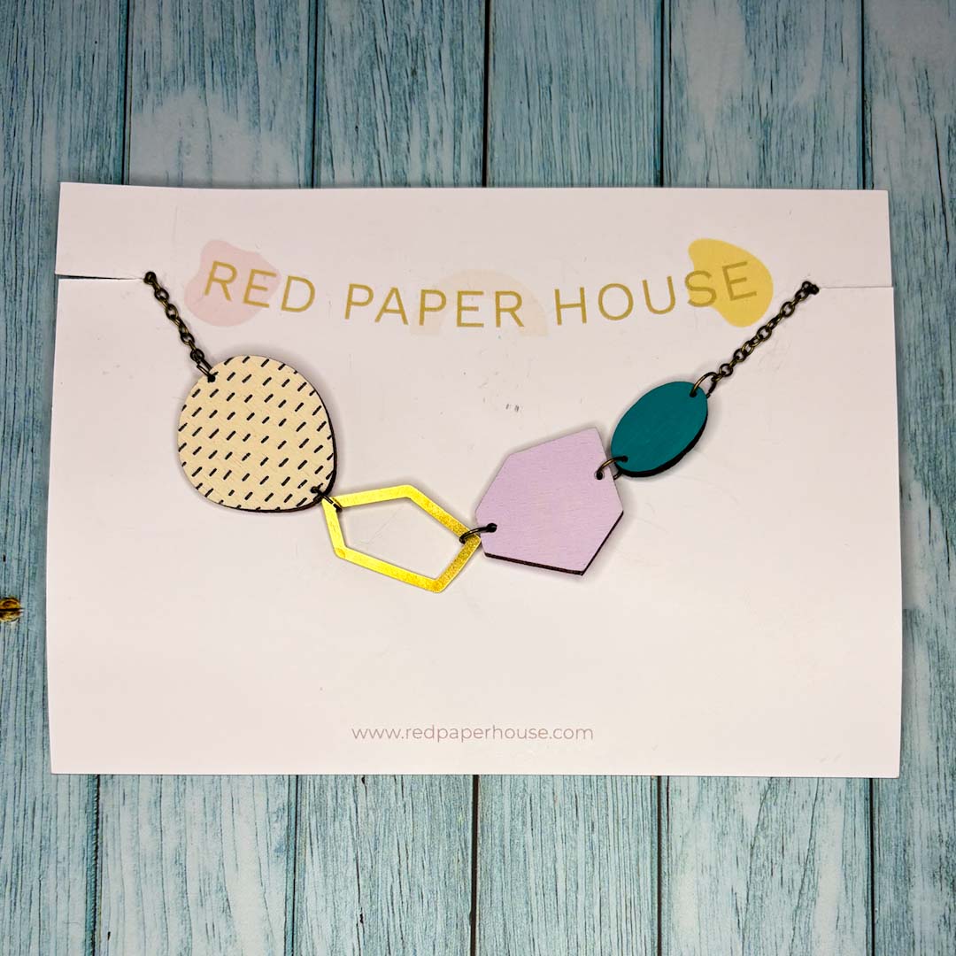 Abstract Gem Necklace 2 - Red Paper House_Just Makers