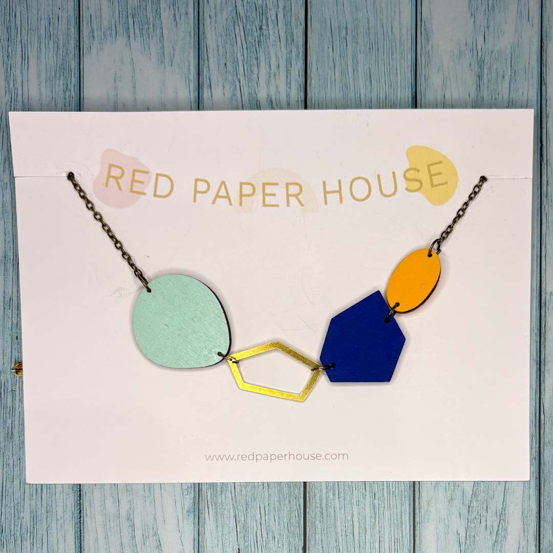 Abstract Gem Necklace 3 - Red Paper House - Just Makers Red Paper House