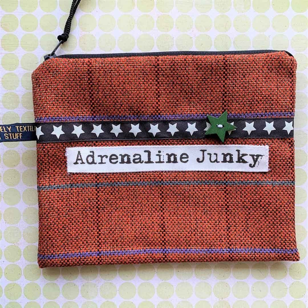 Adrenaline Junky Purse for Men - Touchy Feely Textiles - Just Makers Touchy Feely Textiles