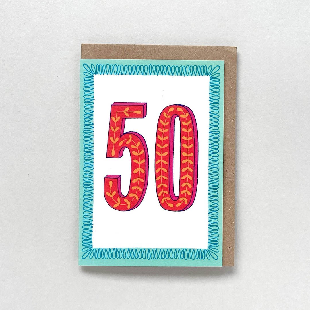 Age 50F Card Maggie Magoo Designs - Just Makers Maggie Magoo Designs