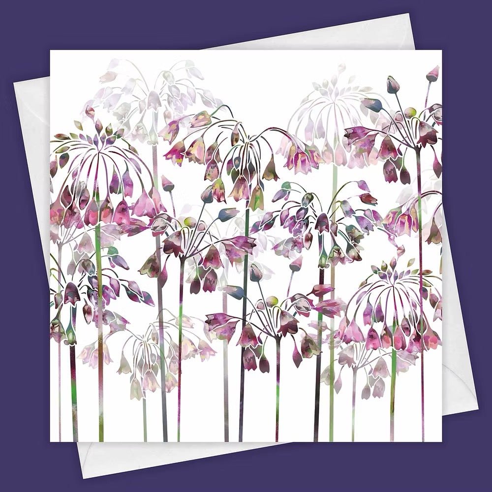 Allium Bells Greeting Card - Fiona Calder - Just Makers Fiona Calder Designs