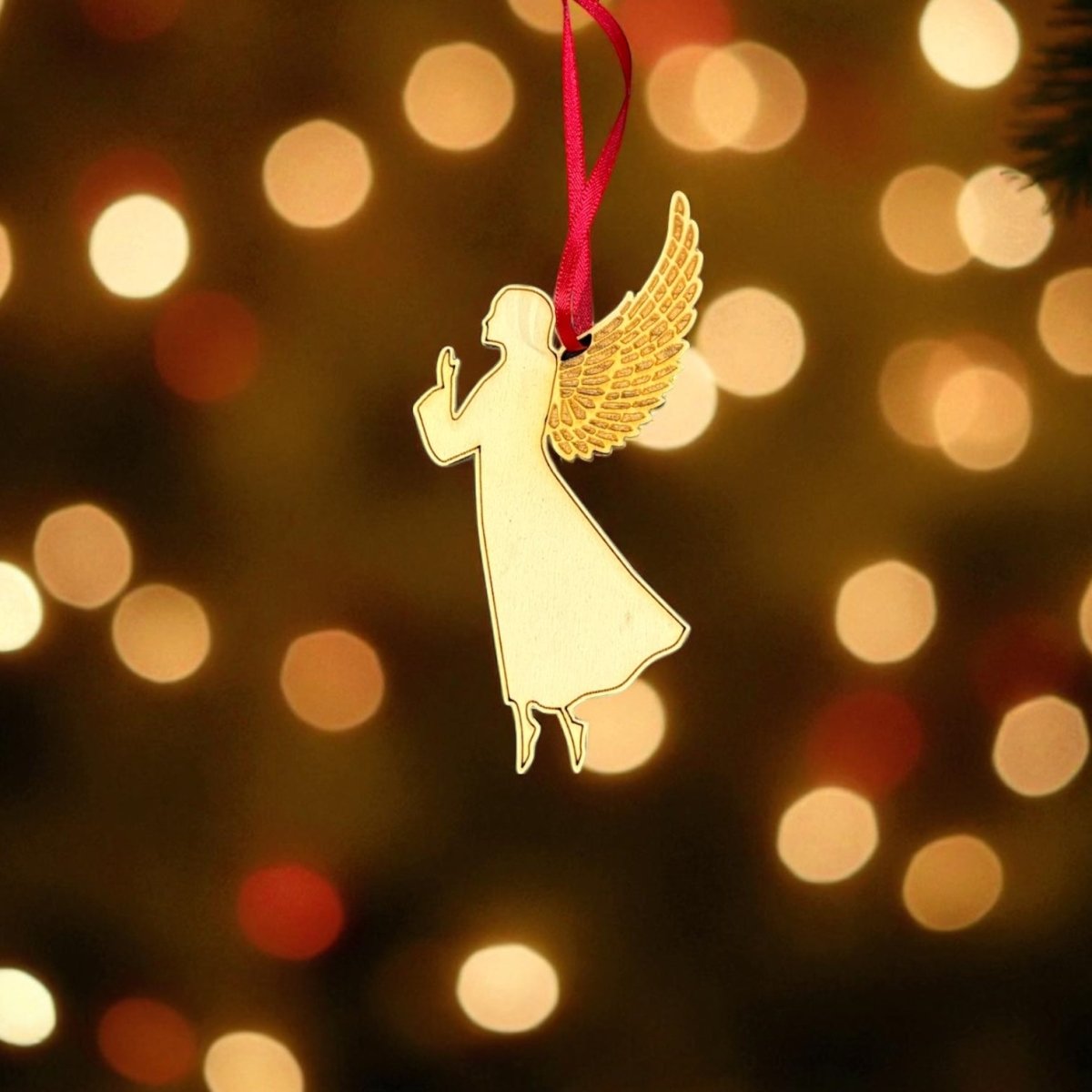 Angel 2 Wooden Decoration - Woodcutter Creations - Just Makers Woodcutter Creations