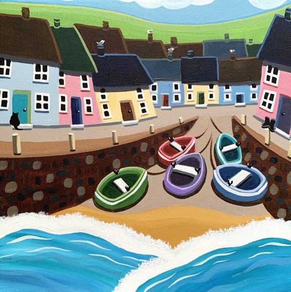 As the Tide Creeps In Original Painting - Nikky Corker - Just Makers Nikky Corker