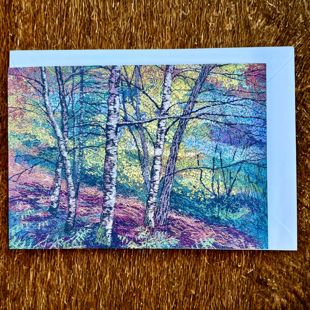 Autumn Birch Detail Greeting Card - Fiona Robertson_Just Makers