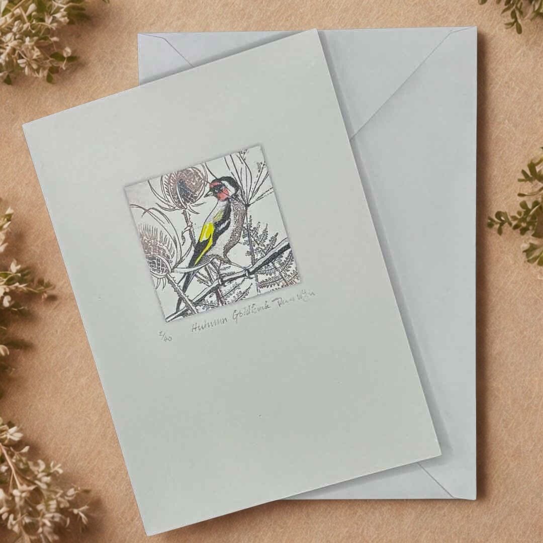 Autumn Goldfinch Greeting Card - Moira McTague_Just Makers