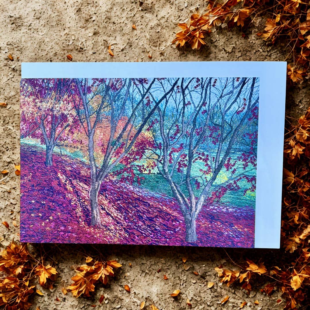 Autumn Maples Detail Greeting Card - Fiona Robertson - Just Makers Fiona Roberston
