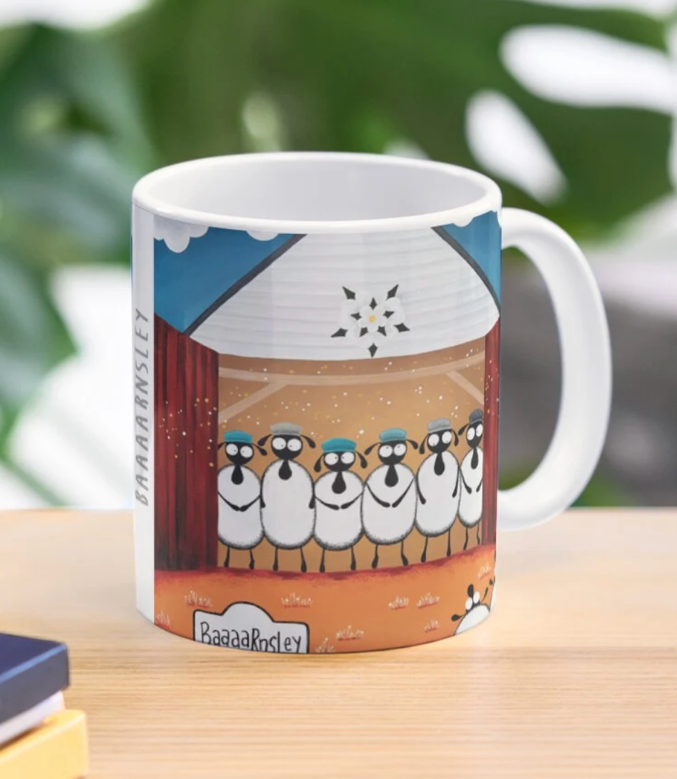 Baaaarnsley Ceramic Mug - Mervyn Tay Art_Just Makers