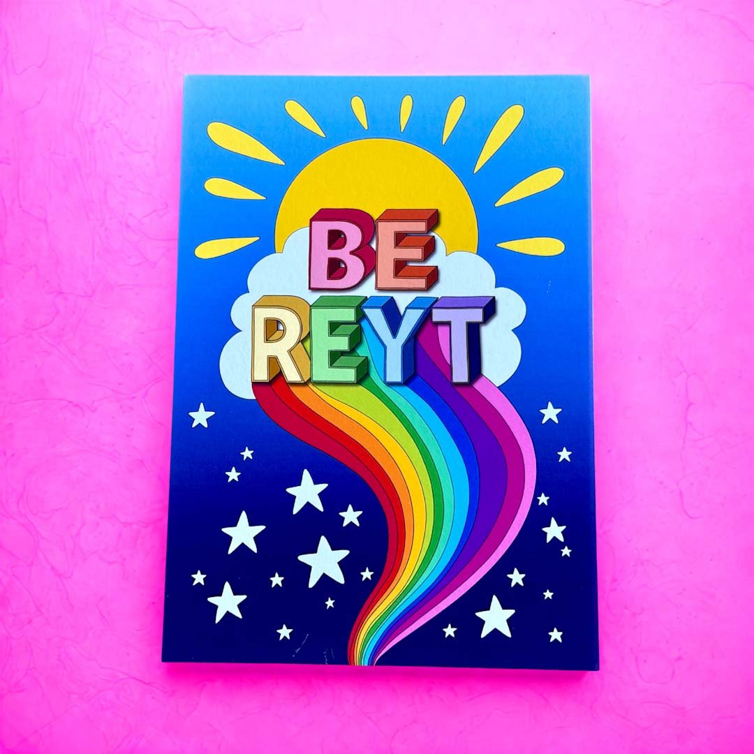 Be Reyt Greeting Card - Rat Bean Kat - Just Makers Rat Bean Kat