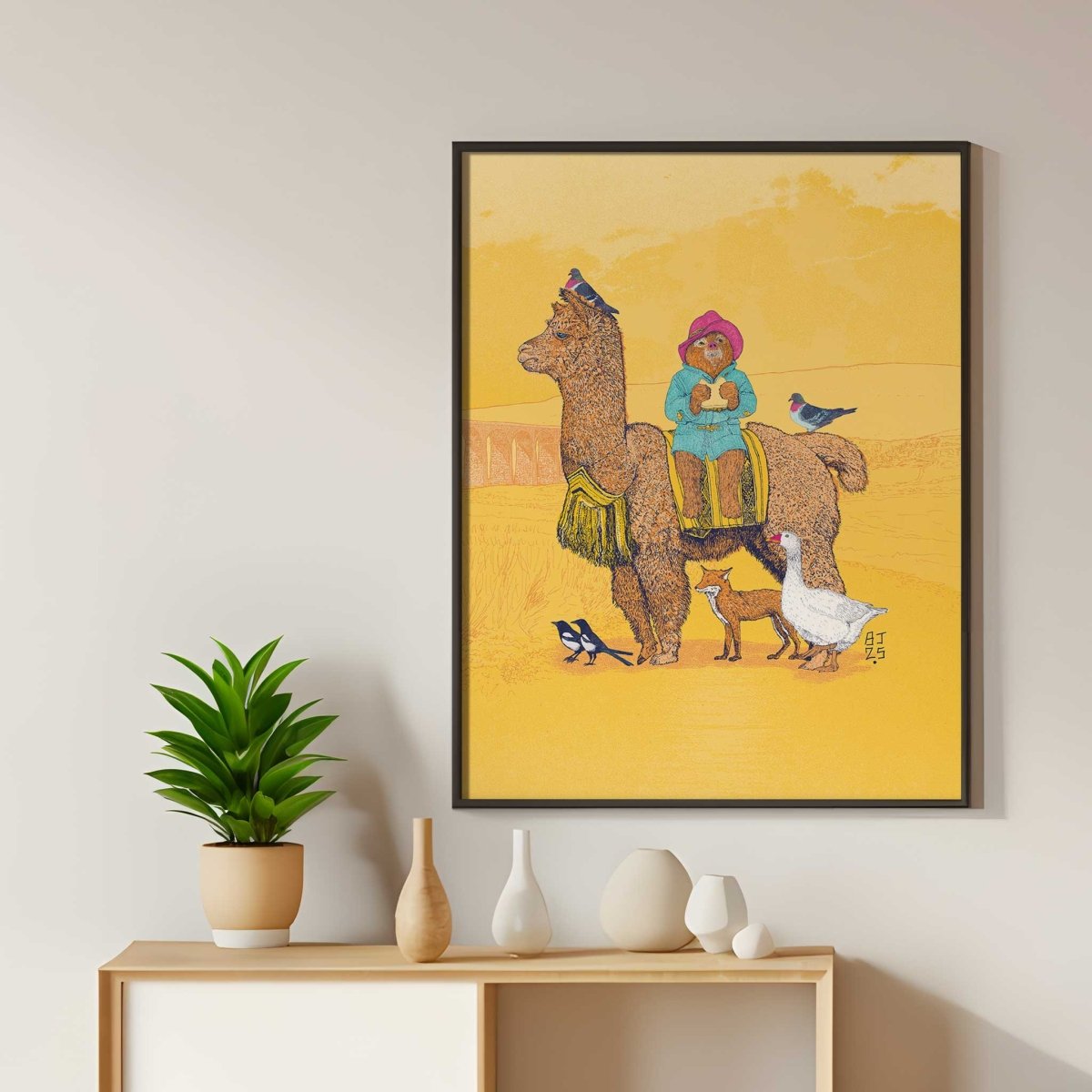 Bear and Friends Unframed A5 Print - Bejojo Art - Just Makers Bejojo Art