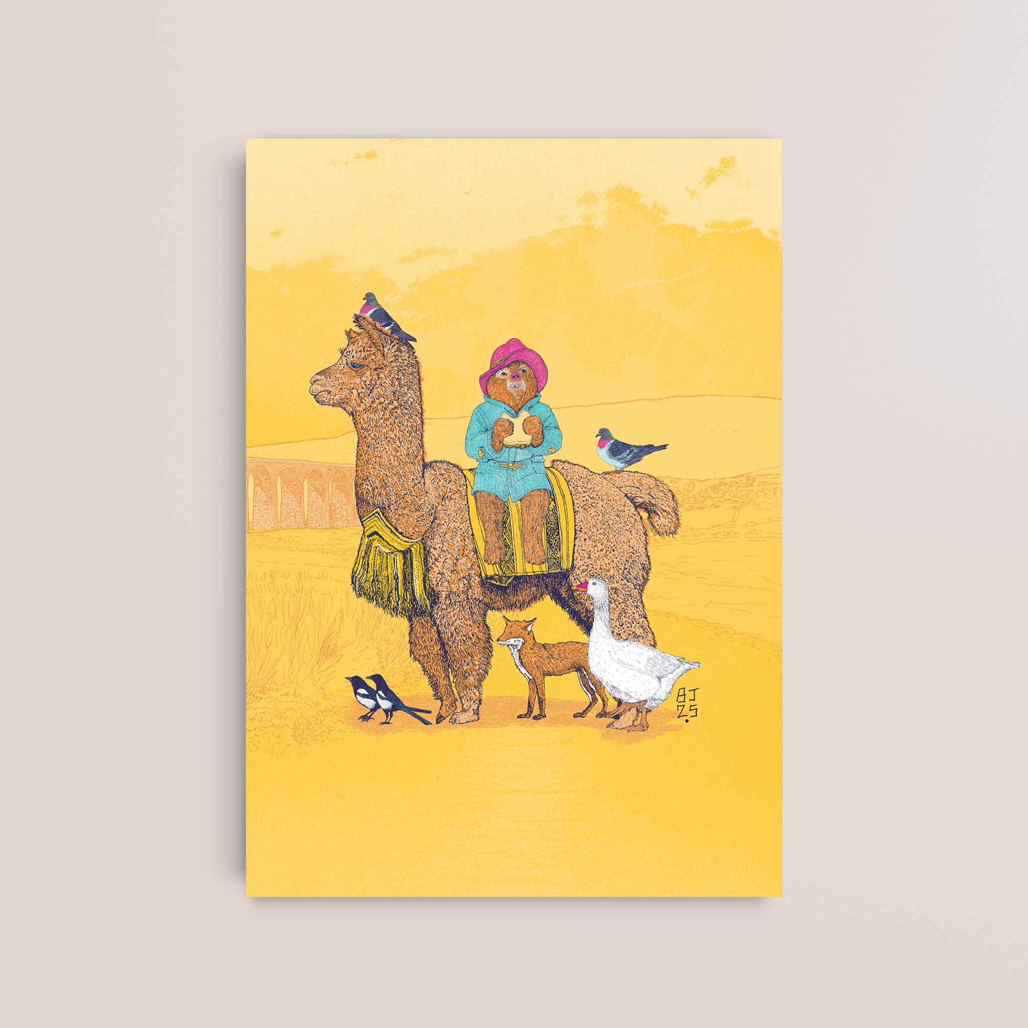 Bear and Friends Unframed A5 Print - Bejojo Art_Just Makers