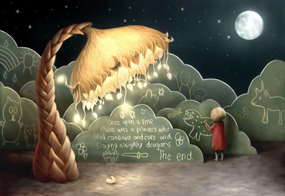 Bedtime Story Greeting Card Demelsa Haughton - Just Makers Demelsa Haughton Illustration