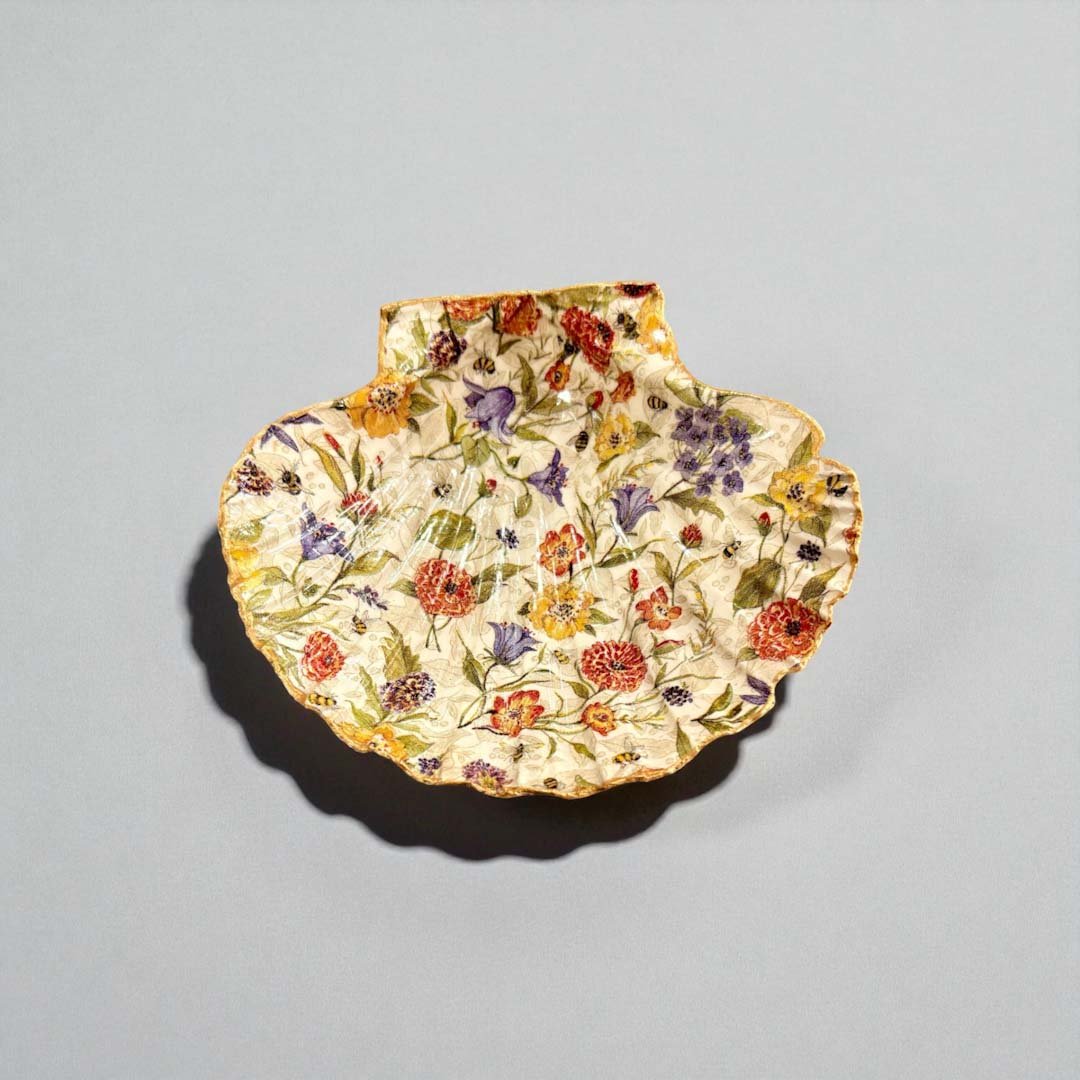 Bees and Flowers Large Shell - Sarah Tustin - Just Makers Sarah Tustin