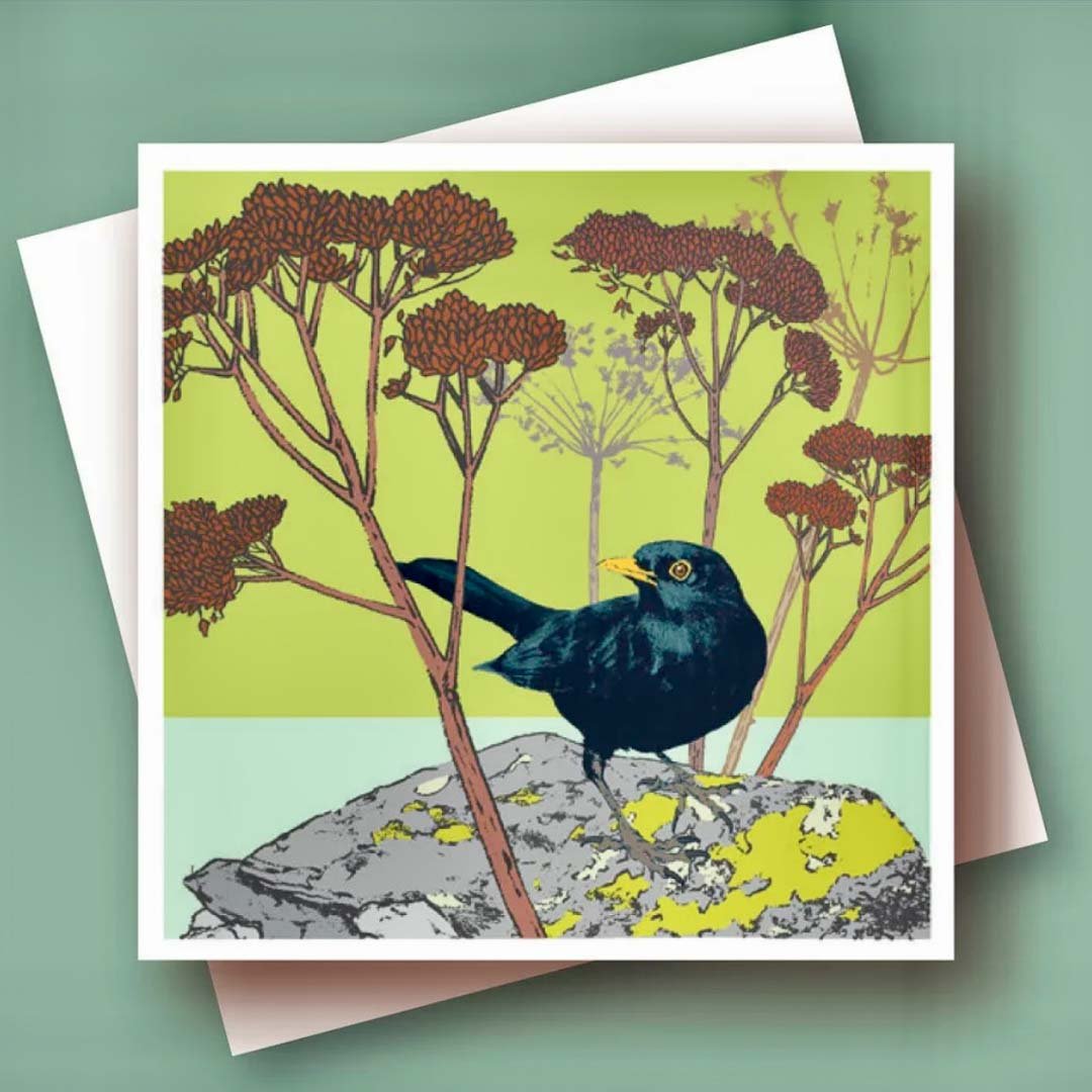 Blackbird Greeting Card - Umbellifer - Just Makers Umbellifer