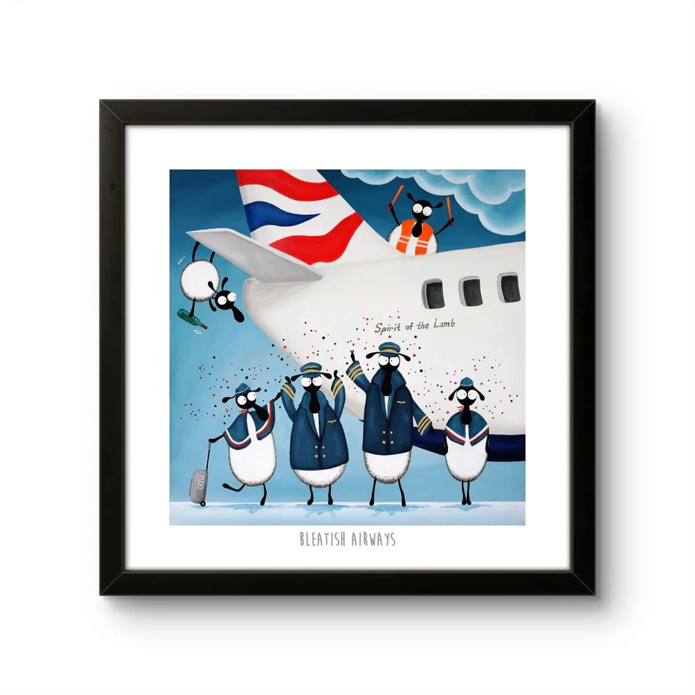 Bleatish Airways 10" Print - Mervyn Tay Art - Just Makers Mervyn Tay Art