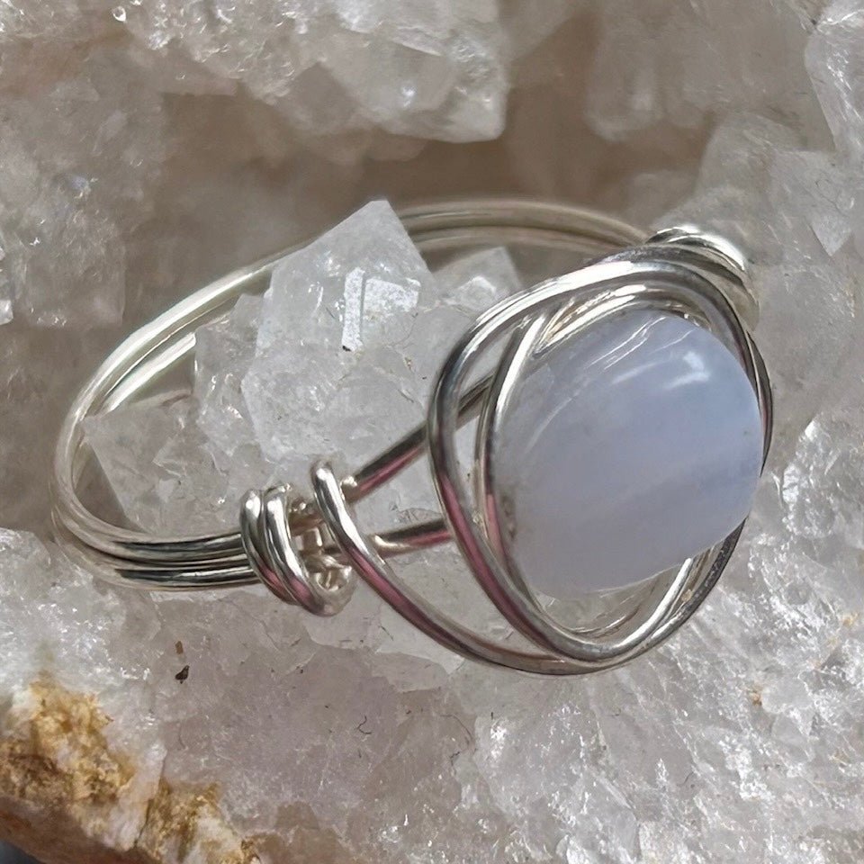 Blue Lace Algate Silver Ring - Hart, Body and Soul - Just Makers Hart, Body and Soul