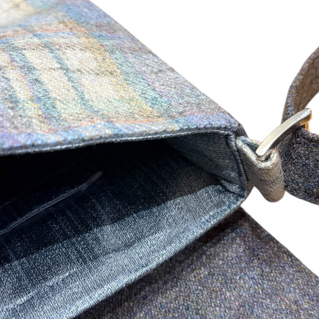 Blue and Grey 100% Wool Handbag - Amanda Scott_Just Makers