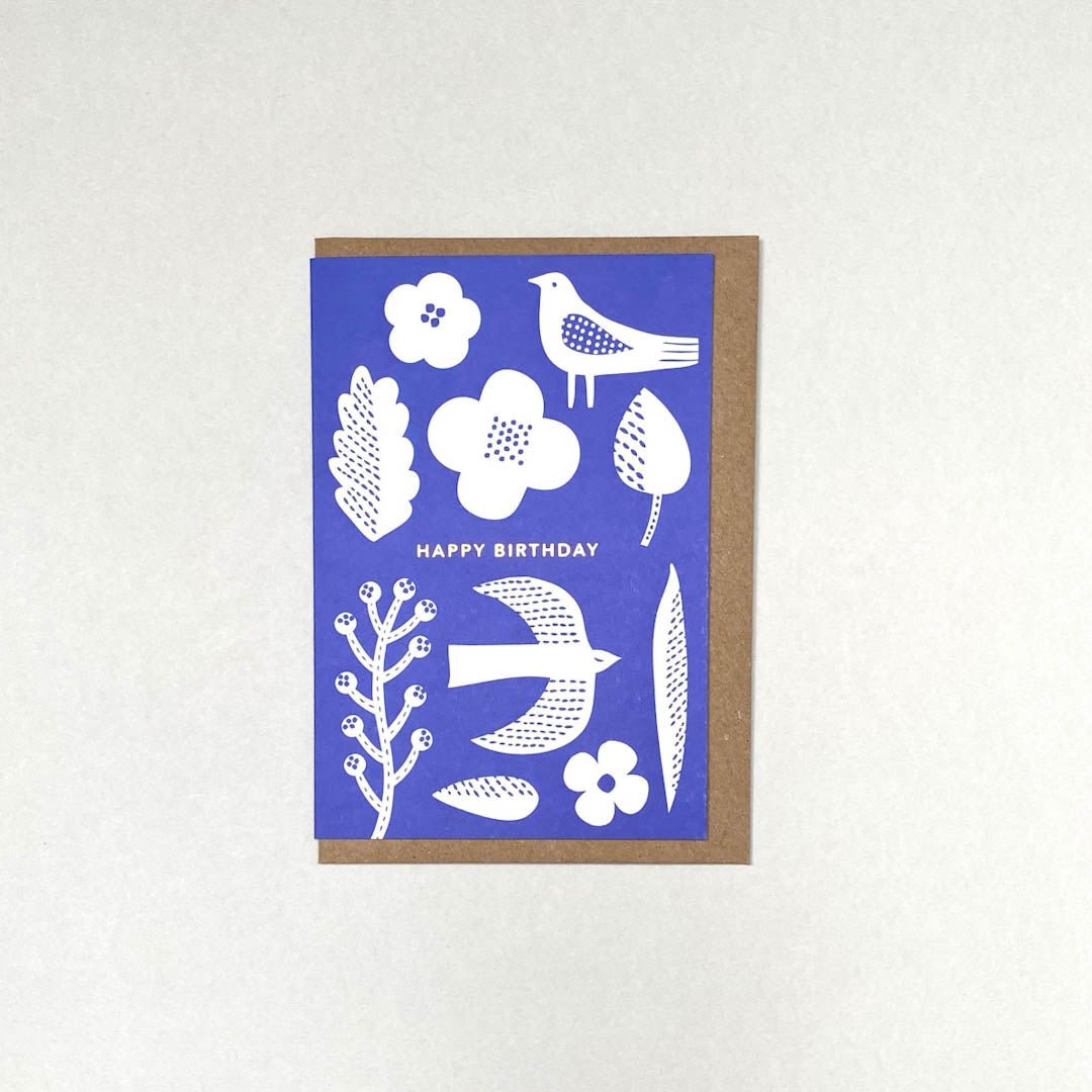 Birds Birthday Greeting Card Maggie Magoo Designs - Just Makers Maggie Magoo Designs