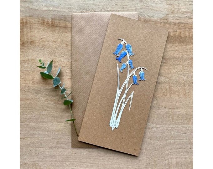 Bluebells Motif Papercut Card - Natty Deco - Just Makers Natty Deco