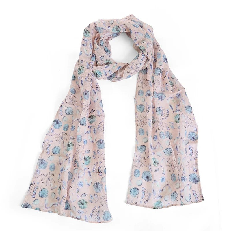 Blush Seeds Design Chiffon Silk Scarf - Pattern Passion_Just Makers