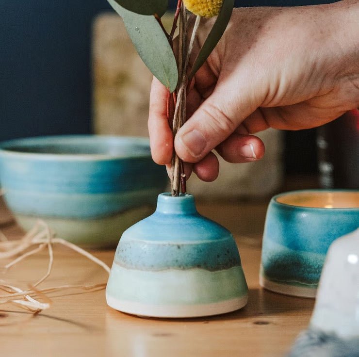 Bottle Bud Vase - Skyline - Lorna Gilbert - Just Makers Lorna Gilbert Ceramics