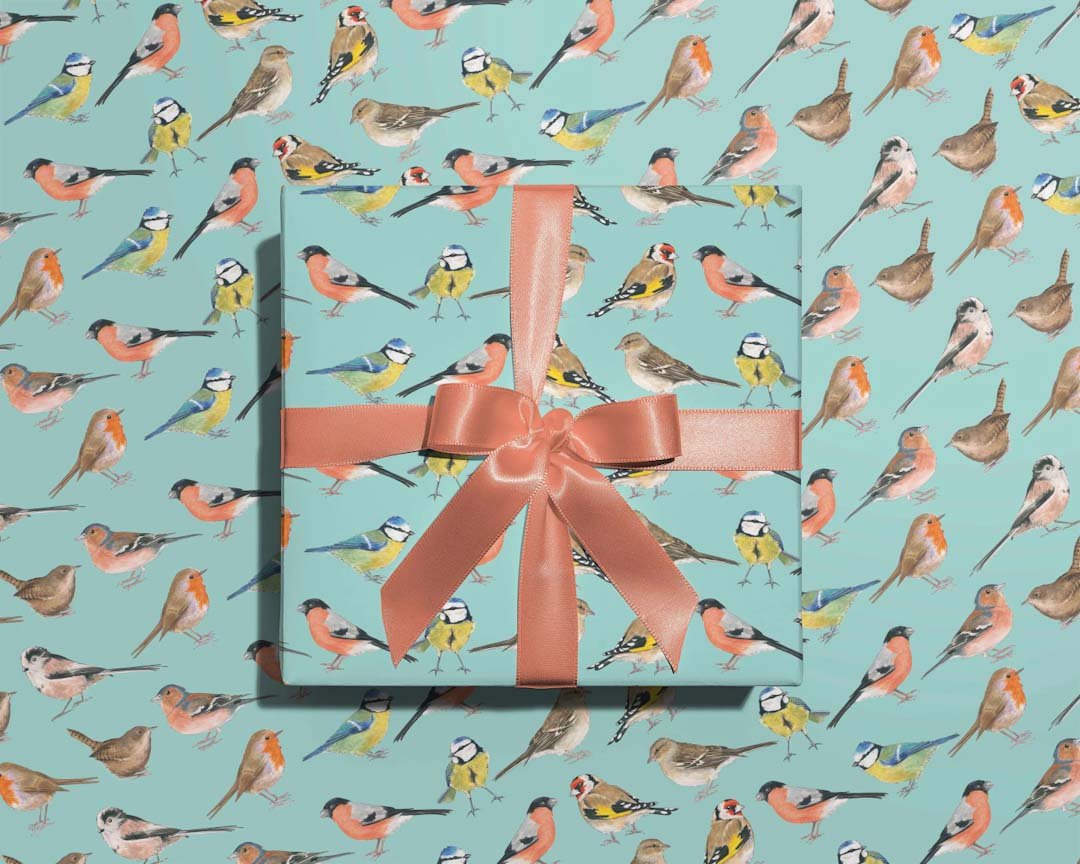 British Birds Wrapping Paper - Antonia Illustration - Just Makers Antonia Illustration