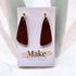 Brown Leather Ball Stud Dangly Earrings - Make Harrogate_Just Makers
