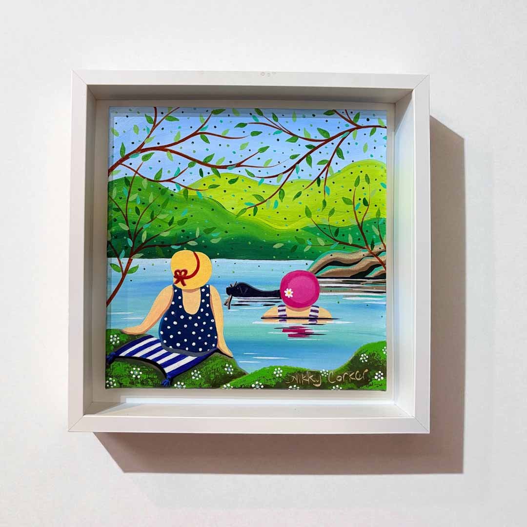 Bunty, Beryl and Margot Take a Dip Original Painting - Nikky Corker - Just Makers Nikky Corker