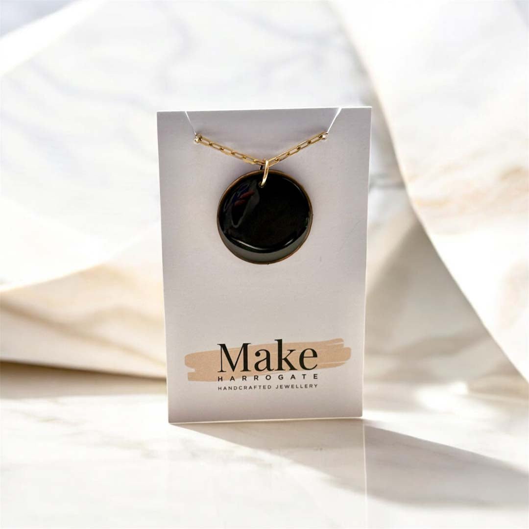 Button Ball Necklace Black - Make Harrogate - Just Makers Make Harrogate