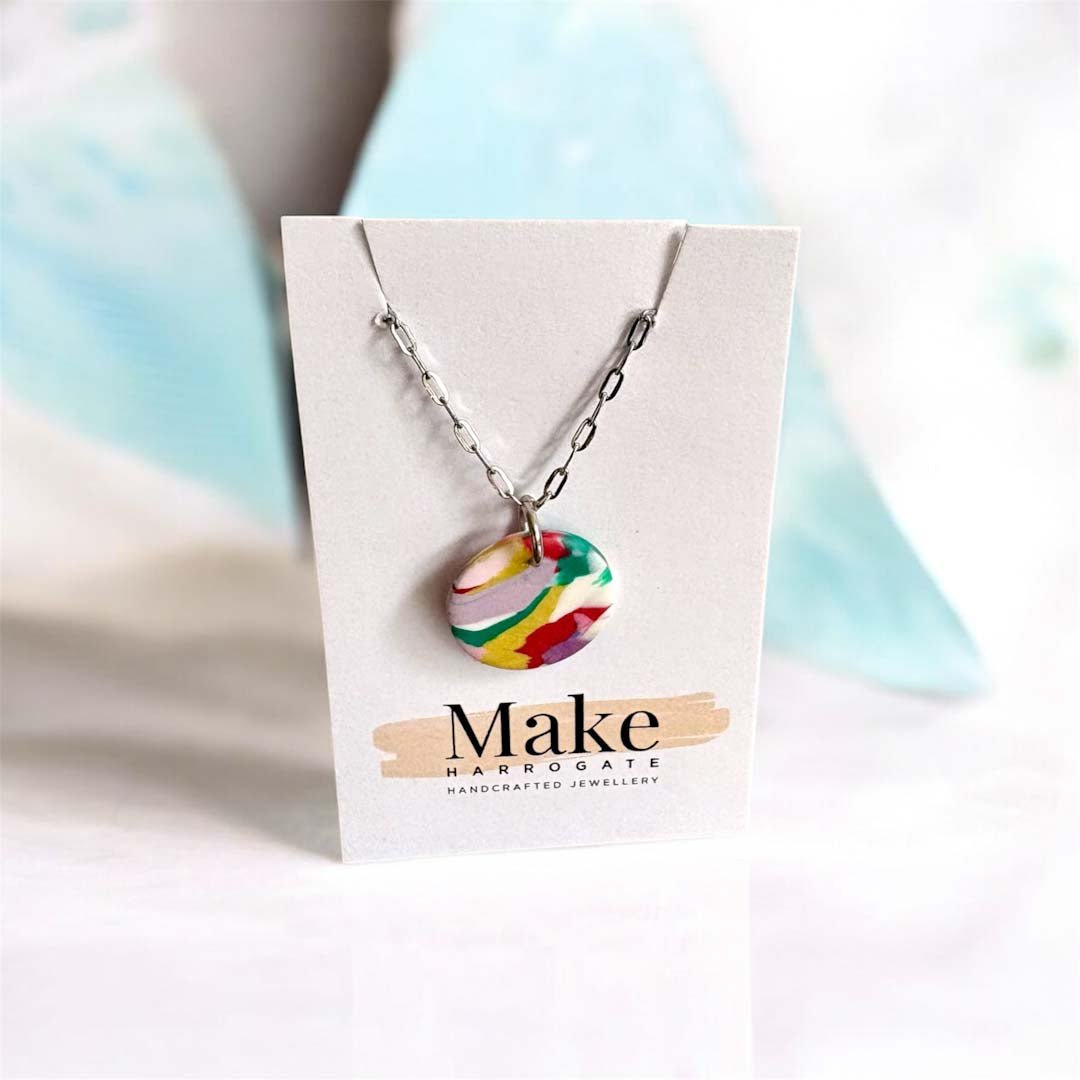 Button Ball Necklace Multi - Coloured - Make Harrogate - Just Makers Make Harrogate