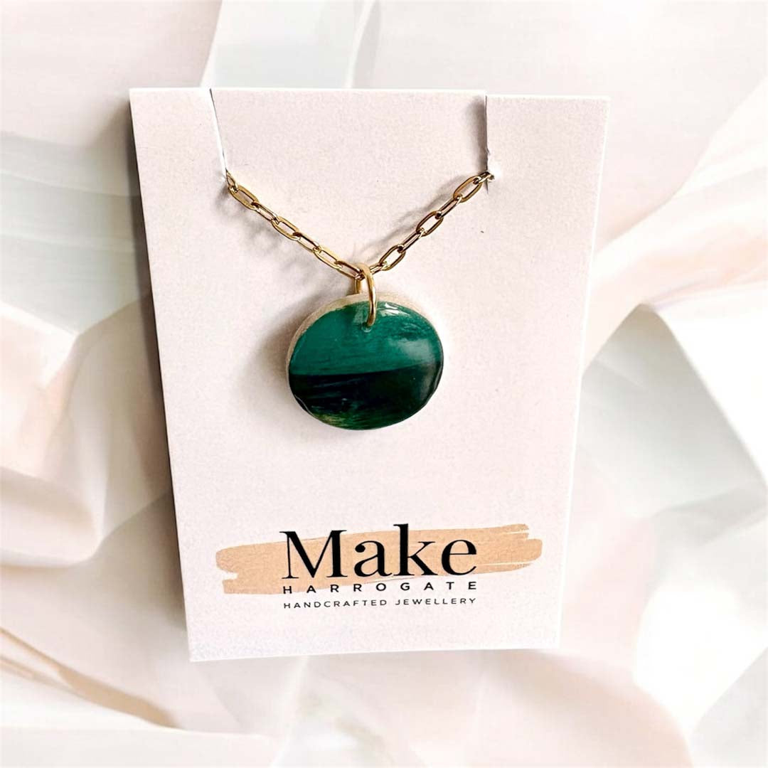 Button Ball Necklace Teal - Make Harrogate_Just Makers