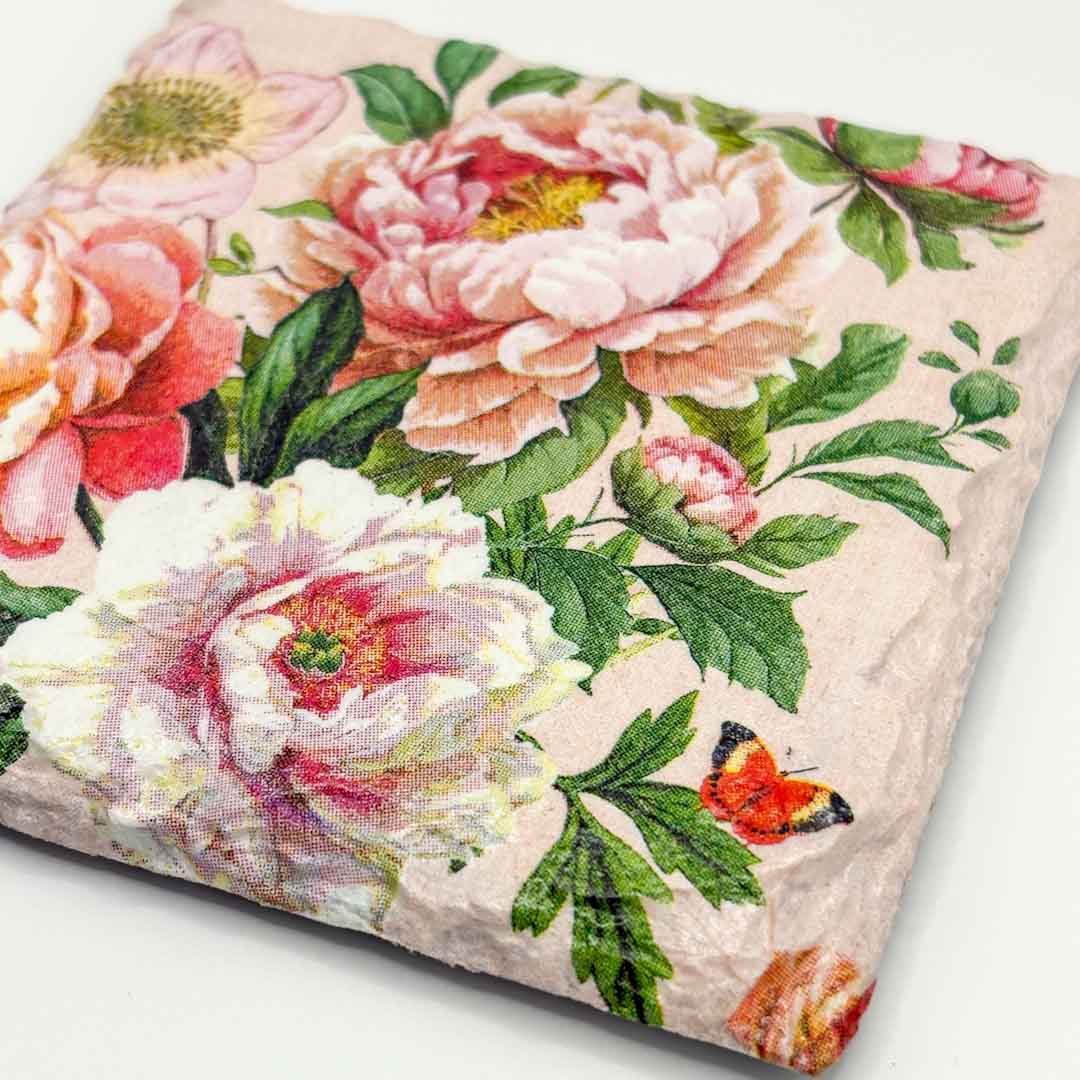 Camellia Coaster Slate - Sarah Tustin_Just Makers