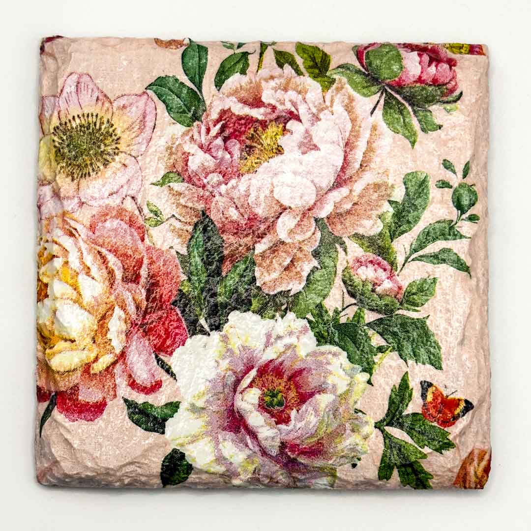 Camellia Coaster Slate - Sarah Tustin_Just Makers