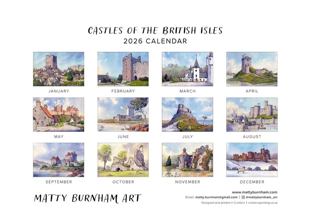 Castles of the British Isles 2026 Calendar - Matty Burnham - Just Makers Matty Burnham