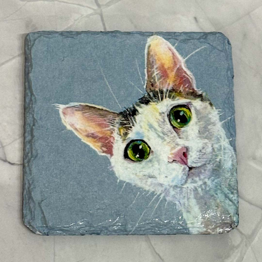 Cat Coaster Slate - Sarah Tustin - Just Makers Sarah Tustin