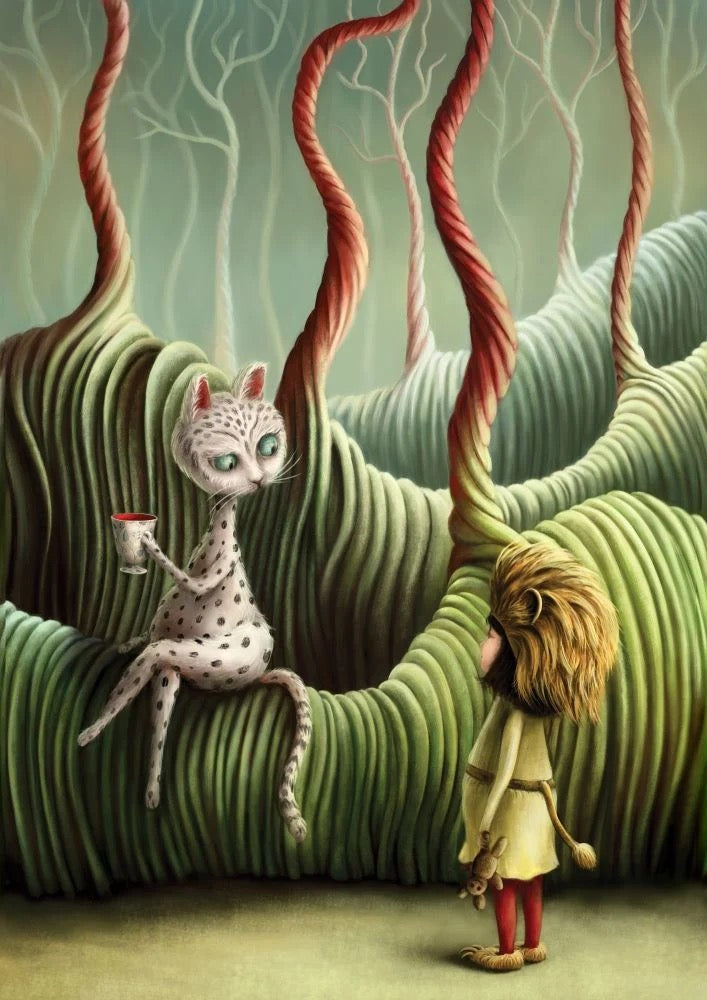 Cat Meet Cat Greeting Card Demelsa Haughton_Just Makers