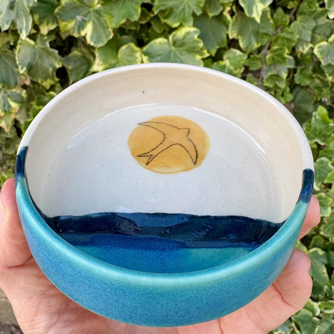 Ceramic Dip Bowl - Golden Swift - Lorna Gilbert - Just Makers Lorna Gilbert Ceramics