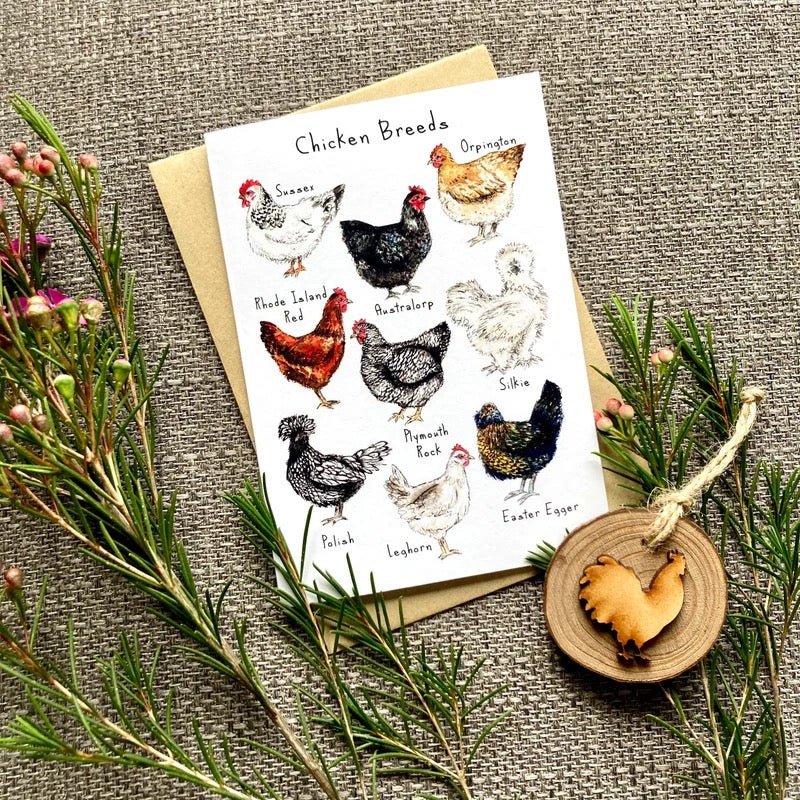 Chicken Breeds Greeting Card - HD Designs - Just Makers HD Designs