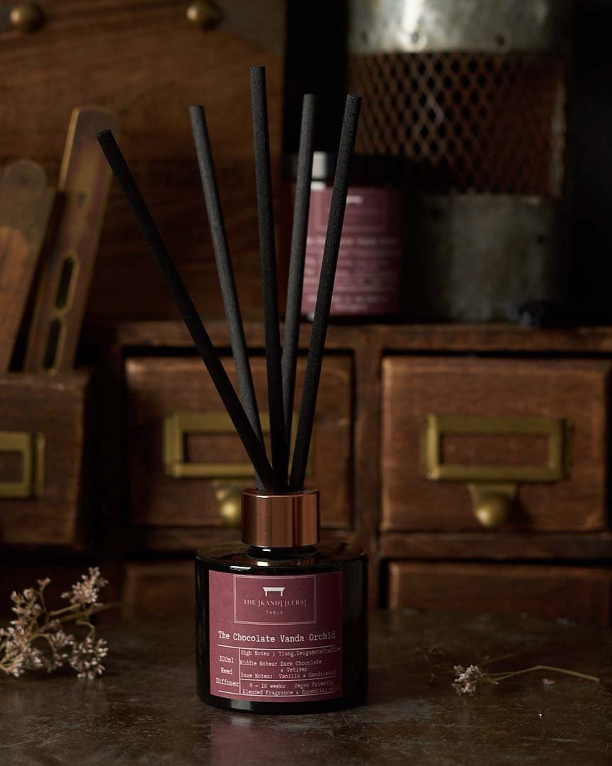 Chocolate Vanda Orchid Reed Diffuser by The Kandlers Table - Just Makers The Kandlers Table