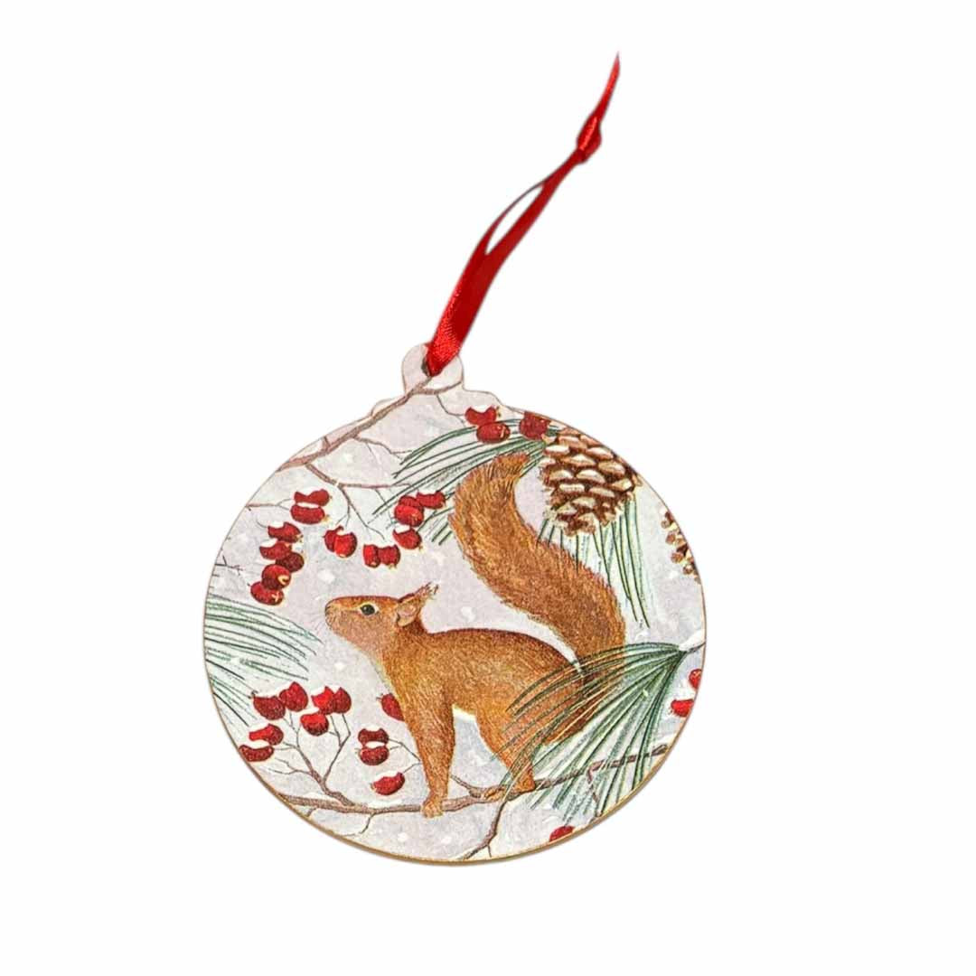 Christmas Squirrel Large Bauble Decoration by Sarah Tustin_Just Makers