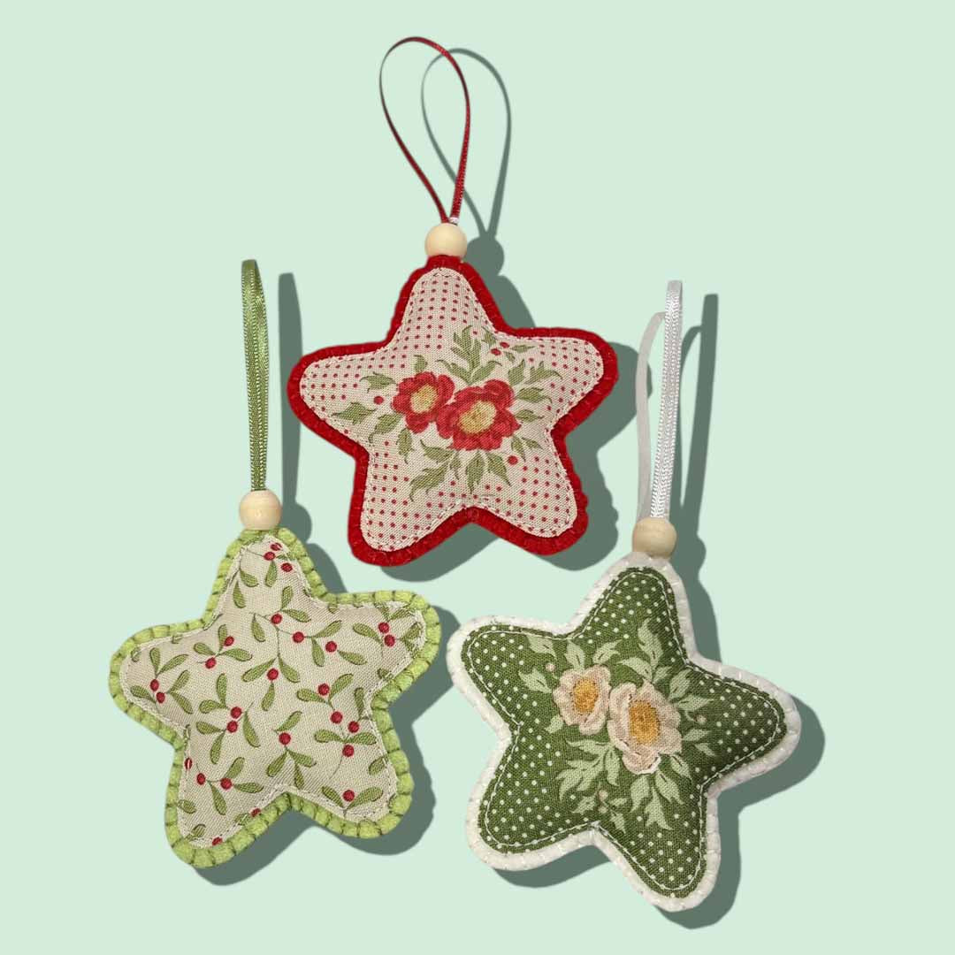 Christmas Star Fabric Decoration - Alice and Audrey_Just Makers