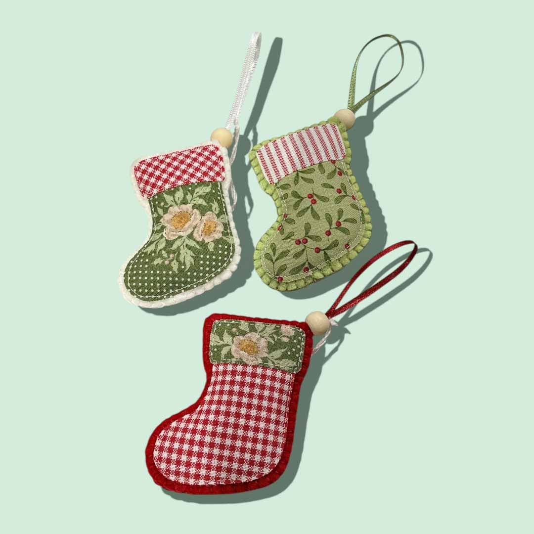 Christmas Stocking Fabric Decoration - Alice and Audrey - Just Makers Alice & Audrey
