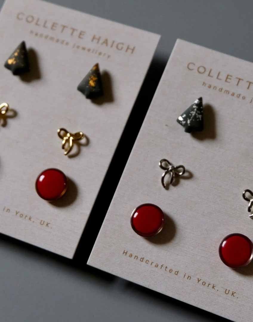 Christmas Stud Pack of Earrings - CH Handmade - Just Makers CH Handmade