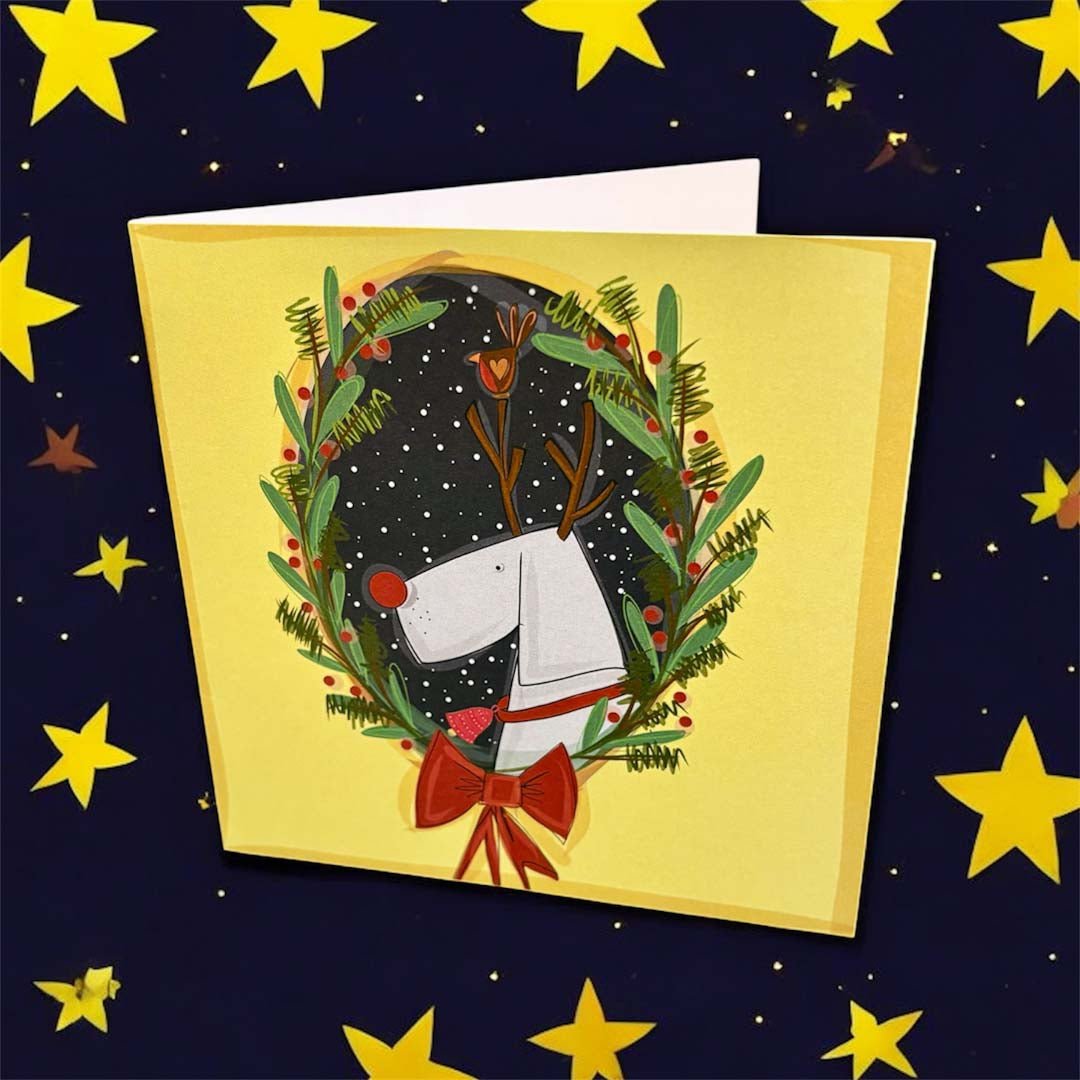 Christmas Wreath Sprocket Christmas Card - Sarah Westwood - Just Makers Sarah Westwood Illustrator