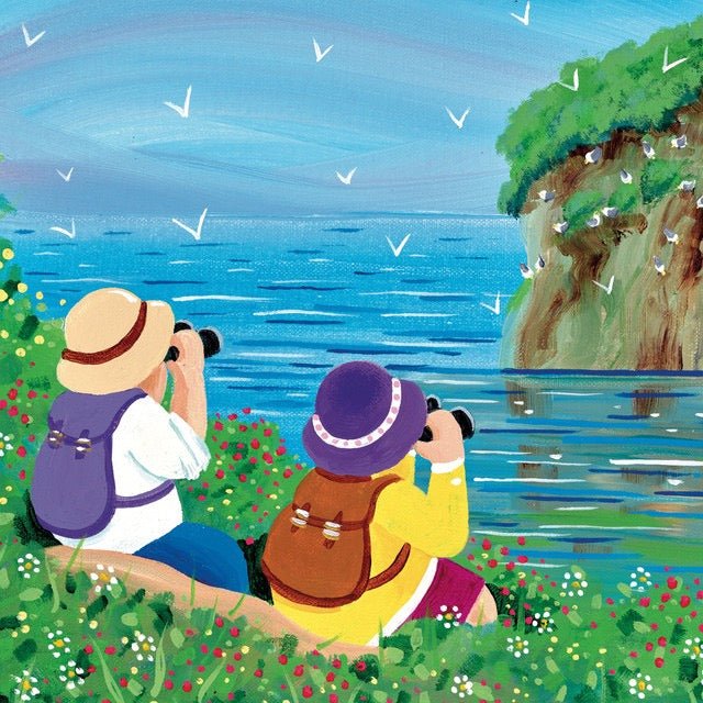 Cliff Top Twitchers Print - Nikky Corker - Just Makers Nikky Corker