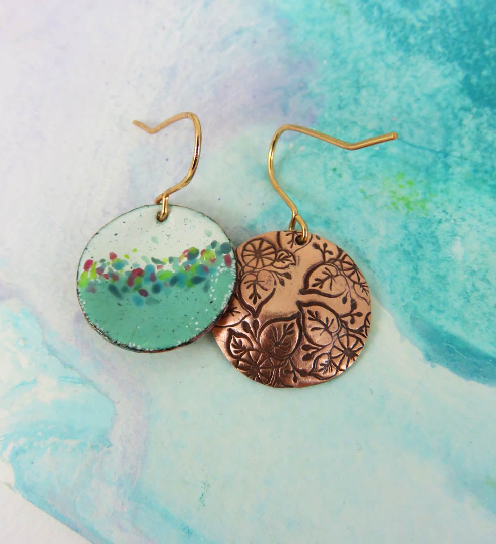 Copper Enamel Earrings by 830 Degrees - Just Makers 830 Degrees
