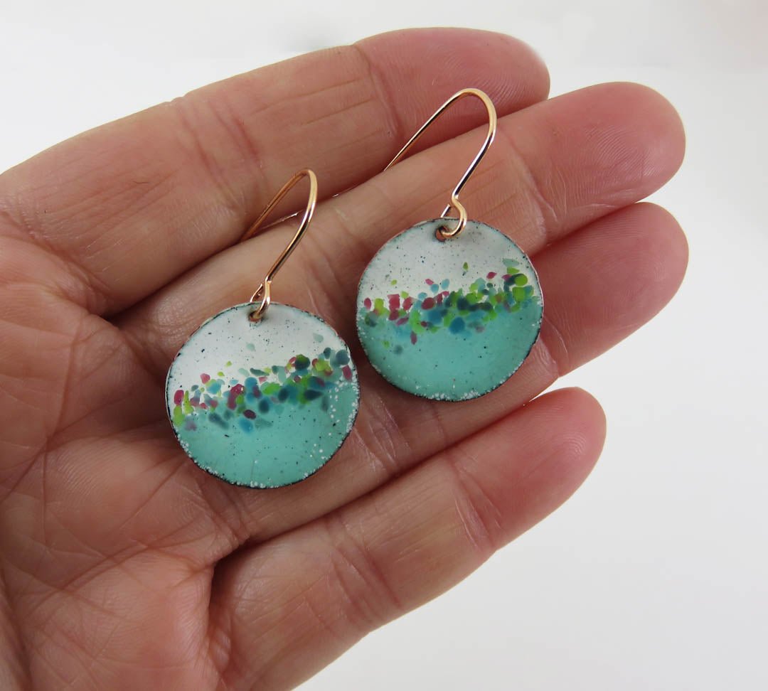 Copper Enamel Earrings by 830 Degrees - Just Makers 830 Degrees